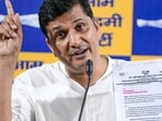 AAP Delhi President Saurabh Bharadwaj addresses a press conference, in New Delhi, Sunday, Aug. 9, 2026. 