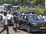 The Assam-Meghalaya highway blockade continued over Shillong violence, with cab operators demanding assurances on the safety of Assam drivers and vehicles. (PTI)