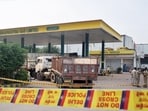 The CNG station in Tikri Kalan, where the blast took place. (HT Photo)