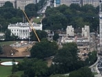 The helipad and ballroom under construction at the White House in Washington, D.C., US.(REUTERS)