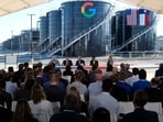 Texas Gov. Greg Abbott and Alphabet CEO Sundar Pichai in November, the day Google announced plans to invest $40 billion in new Texas data centers through 2027.