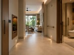 From wide-circulation areas, grab supports, level flooring and floor-level lighting, a longevity-focused interior includes accessible design features. 