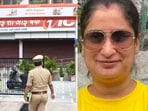 Police sealed the crime scene where A 37-year-old woman banker was killed by her husband who is also a banker right in front of The Bank where the victim worked. 