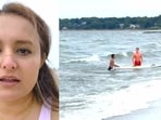 An Indian woman was impressed by the swift rescue response after a swimmer went too far into the sea.