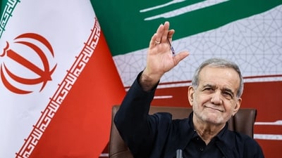 Iranian President Masoud Pezeshkian has said that it was better to end the war now as Tehran is "in a position of power and dignity." (File Photo/AFP)