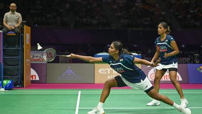 India’s Treesa Jolly and Gayatri Gopichand Pullela compete against China’s Jia Yi Fan and Zhang Shu Xian during their women’s doubles quarterfinal match at the BWF World Championships 2026 in New Delhi, India, on Friday. (Sanchit Khanna/ Hindustan Times) India’s Treesa Jolly and Gayatri Gopichand Pullela compete against China’s Jia Yi Fan and Zhang Shu Xian during their women’s doubles quarterfinal match at the BWF World Championships 2026 in New Delhi, India, on Friday. (Sanchit Khanna/ Hindustan Times)