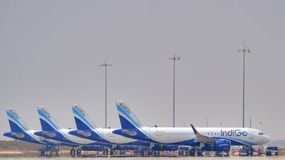 Domestic air passenger traffic declined in July, with IndiGo retaining its market lead and recording the highest on-time performance among scheduled domestic airlines (PTI/Representational image) Domestic air passenger traffic declined in July, with IndiGo retaining its market lead and recording the highest on-time performance among scheduled domestic airlines (PTI/Representational image)