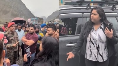 The woman who argued with the Indian Army officers. The woman who argued with the Indian Army officers.