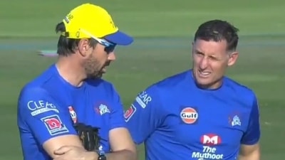 Stephen Fleming and Michael Hussey during their CSK days. (X images)