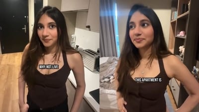 An Indian woman gave a tour of her compact London studio and explained why its steep rent was worth paying. (Instagram/arya_kothari) An Indian woman gave a tour of her compact London studio and explained why its steep rent was worth paying. (Instagram/arya_kothari)