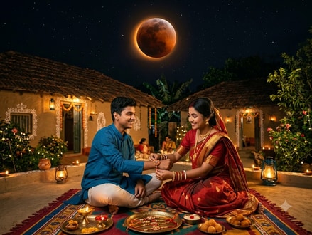 ২০২৬ সালের ২৮ অগস্ট রাখি পূর্ণিমায় ঘটতে চলেছে ৭০ বছর পর বিরল ঘটনা। (ছবিটি প্রতীকী, ন্যানো ব্যানানা দিয়ে তৈরি করা)