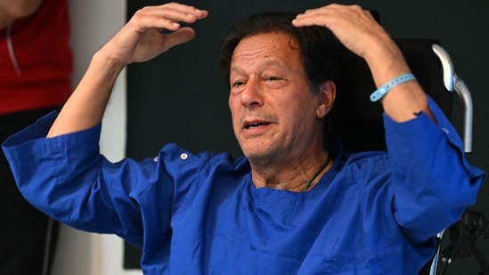 Pakistan's former prime minister Imran Khan addresses media in an old photo.