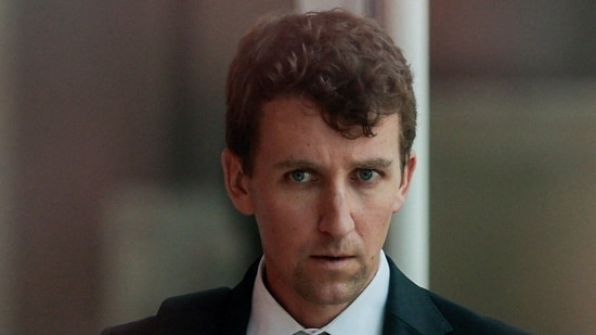 Patrick Clancy looked tense with new wife Rachel Danis during a trial break. 