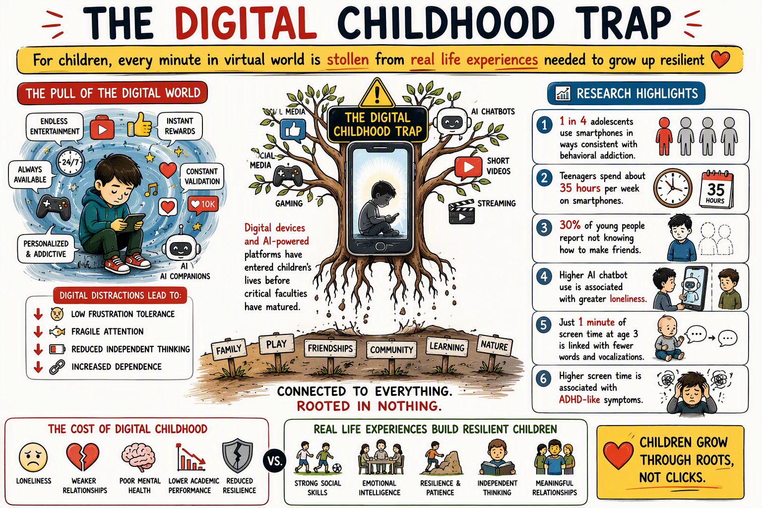 As screens become an increasingly large part of childhood, concerns are growing over the real-world experiences children may be missing.