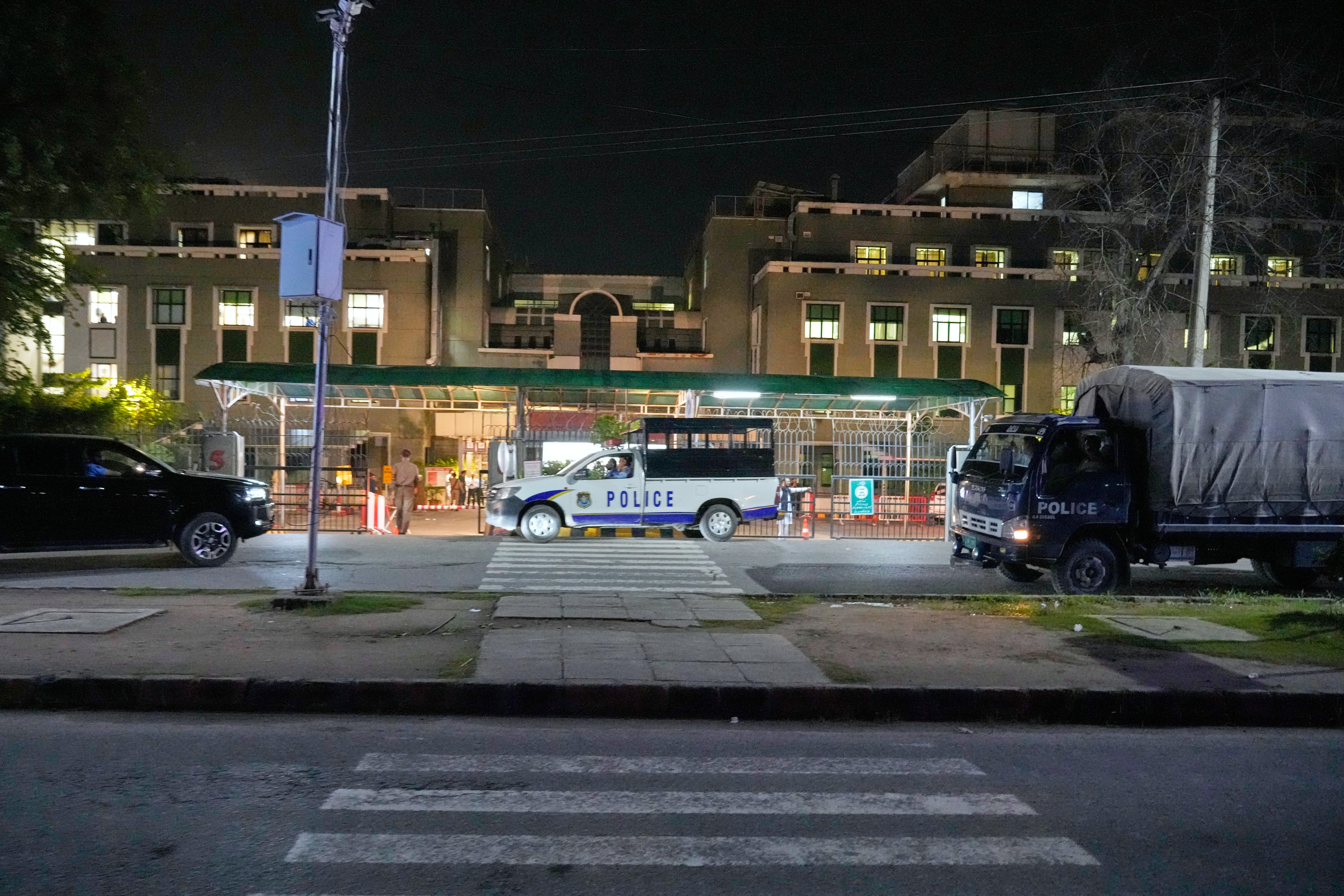 Police vehicles is parked outside the Shifa International Hospital in Islamabad, Pakistan, Thursday, Aug. 20, 2026. (AP Photo) Police vehicles is parked outside the Shifa International Hospital in Islamabad, Pakistan, Thursday, Aug. 20, 2026. (AP Photo)