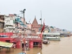 According to data from the Central Water Commission, the Ganga’s water level in Varanasi was recorded at 68.96 meters (Rajesh Kumar/HT)