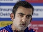 India's head coach Gautam Gambhir addresses a press conference before a practice session ahead of the second Test cricket match between India and Sri Lanka, in Colombo, Saturday. (PTI)