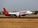 A SpiceJet passenger plane aking off