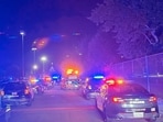 Police presence at Independence High School after shooting.