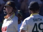 Steve Smith getting into a chat with the Bangladesh fielders. Steve Smith getting into a chat with the Bangladesh fielders.