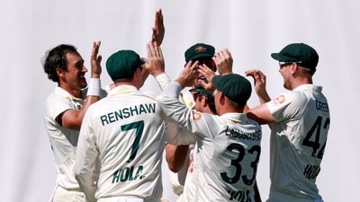 Australia celebrating a wicket in the second Test. (AFP)