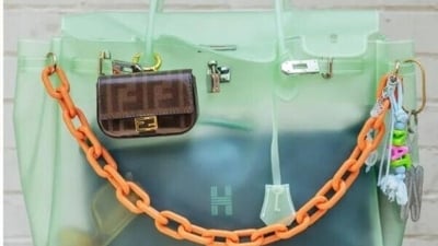 While a real Hermès Birkin costs anywhere from ₹8 lakh to over ₹25 lakh with a years-long waitlist, these plastic versions retail for a budget-friendly ₹1,500 to ₹4,800 on local e-commerce sites and Instagram stores. (Photo: Instagram) While a real Hermès Birkin costs anywhere from ₹8 lakh to over ₹25 lakh with a years-long waitlist, these plastic versions retail for a budget-friendly ₹1,500 to ₹4,800 on local e-commerce sites and Instagram stores. (Photo: Instagram)