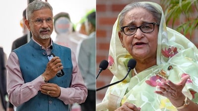 শেখ হাসিনার বাংলাদেশে প্রত্যর্পণ নিয়ে প্রশ্নের প্রেক্ষিতে মুখ খুললেন এস জয়শংকর। (ফাইল ছবি, সৌজন্যে পিটিআই এবং রয়টার্স)