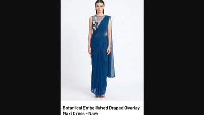 A saree listed as a "maxi dress" on an American fashion label's website. (Screengrab) A saree listed as a "maxi dress" on an American fashion label's website. (Screengrab)