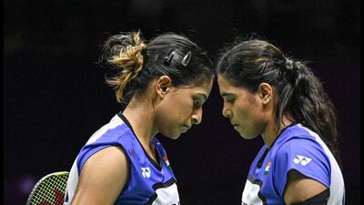 New Delhi, India - Aug. 22, 2026: India’s Treesa Jolly and Gayatri Gopichand Pullela compete against China’s Liu Sheng Shu and Tan Ning during their women’s doubles semifinal match at the BWF World Championships 2026 in New Delhi, India, on Saturday, August 22, 2026. (Photo by Sanchit Khanna/Hindustan Times) (Hindustan Times) New Delhi, India - Aug. 22, 2026: India’s Treesa Jolly and Gayatri Gopichand Pullela compete against China’s Liu Sheng Shu and Tan Ning during their women’s doubles semifinal match at the BWF World Championships 2026 in New Delhi, India, on Saturday, August 22, 2026. (Photo by Sanchit Khanna/Hindustan Times) (Hindustan Times)