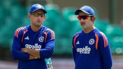 Colombo: India's Coach Gautam Gambhir, right, with Chief Selector Ajit Agarkar. (PTI)