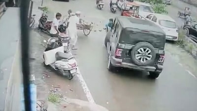 The incident, which took place on August 20, came to light after a video of the dramatic chase and collision surfaced. (Video grab) The incident, which took place on August 20, came to light after a video of the dramatic chase and collision surfaced. (Video grab)