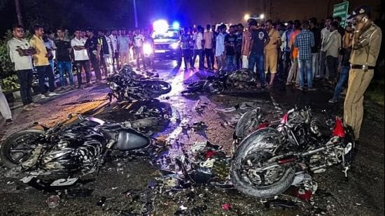 Haridwar’s Kanwar route saw a fatal four-bike collision, leaving three people dead and six injured late Friday night, police said.