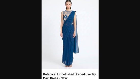 A saree listed as a "maxi dress" on an American fashion label's website.