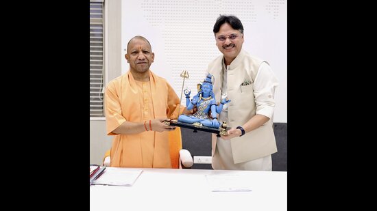 Sarojini Nagar MLA Rajeshwar Singh posted on his social media handle (X) that he raised the concerns of homebuyers, allottees and landowners with chief minister Yogi Adityanath. (Sourced)