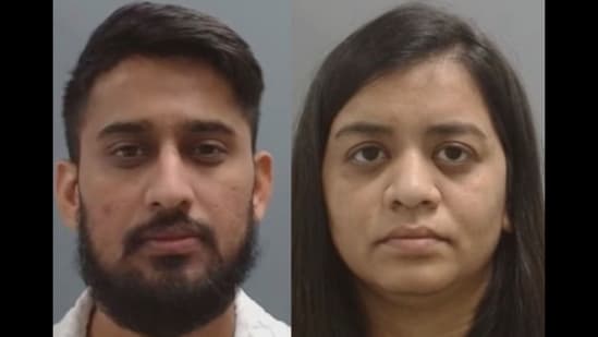 Mugshots of Gajera Prashant and Dhara Bavadiya (Washington County Arkansas)
