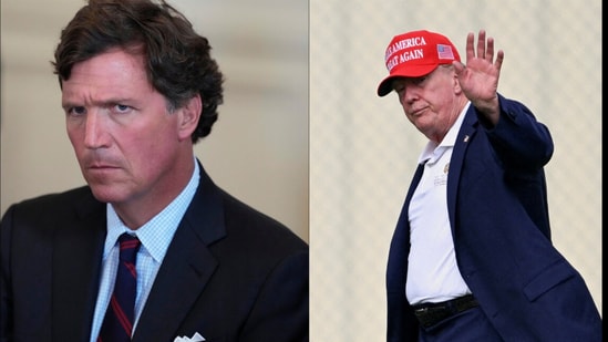 Donald Trump launched a blistering Truth Social attack on Tucker Carlson, Thomas Massie and Marjorie Taylor Greene after the trio met. ((AP Photo/Alex Brandon, File) and REUTERS/Annabelle Gordon/File Photo)