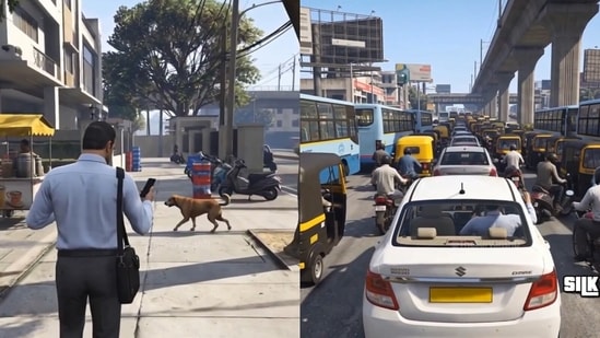 A Bengaluru man used AI to imagine GTA set in the city, featuring traffic, food, rain and popular landmarks.