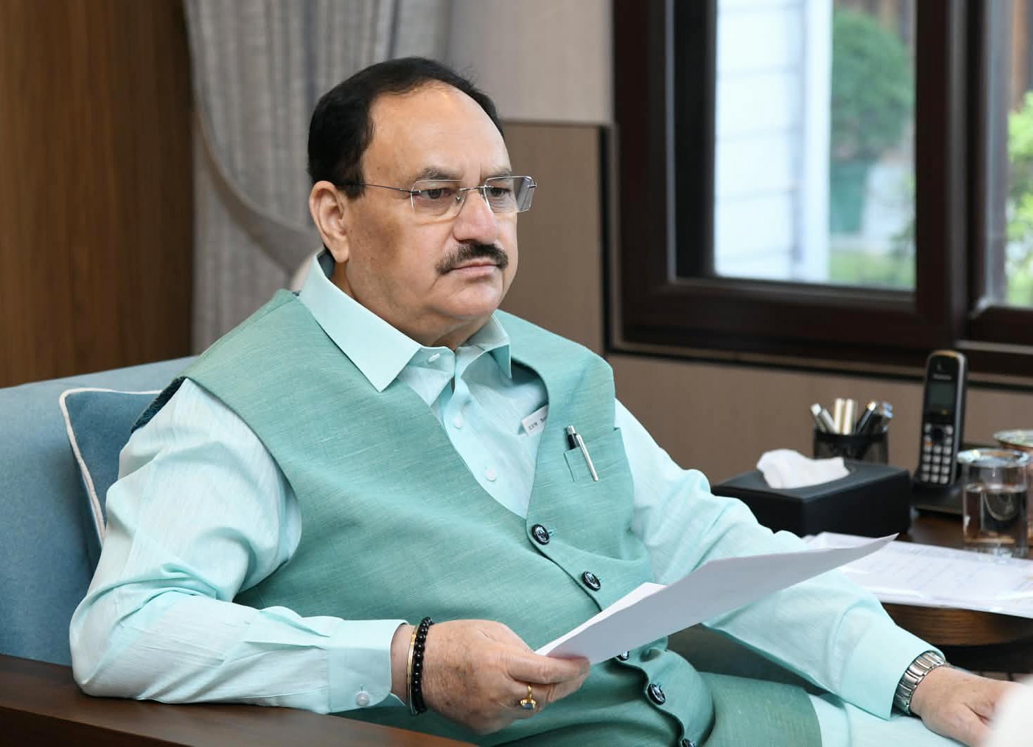Union Health Minister JP Nadda chairs a review meeting on the H1N1 influenza preparedness, in New Delhi on Friday. (@MoHFW_INDIA X/ ANI Photo) Union Health Minister JP Nadda chairs a review meeting on the H1N1 influenza preparedness, in New Delhi on Friday. (@MoHFW_INDIA X/ ANI Photo)