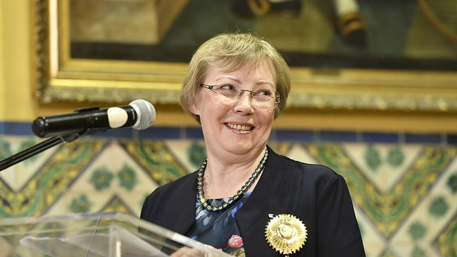 Decades after surviving 11 days in the Peruvian rainforest at age 17, Dr. Juliane Koepcke receives a national honor from Foreign Minister Néstor Popolizio for her scientific work in the Amazon, April 2019. (Ministry of Foreign Affairs of Peru / via Wikimedia Commons) Decades after surviving 11 days in the Peruvian rainforest at age 17, Dr. Juliane Koepcke receives a national honor from Foreign Minister Néstor Popolizio for her scientific work in the Amazon, April 2019. (Ministry of Foreign Affairs of Peru / via Wikimedia Commons)