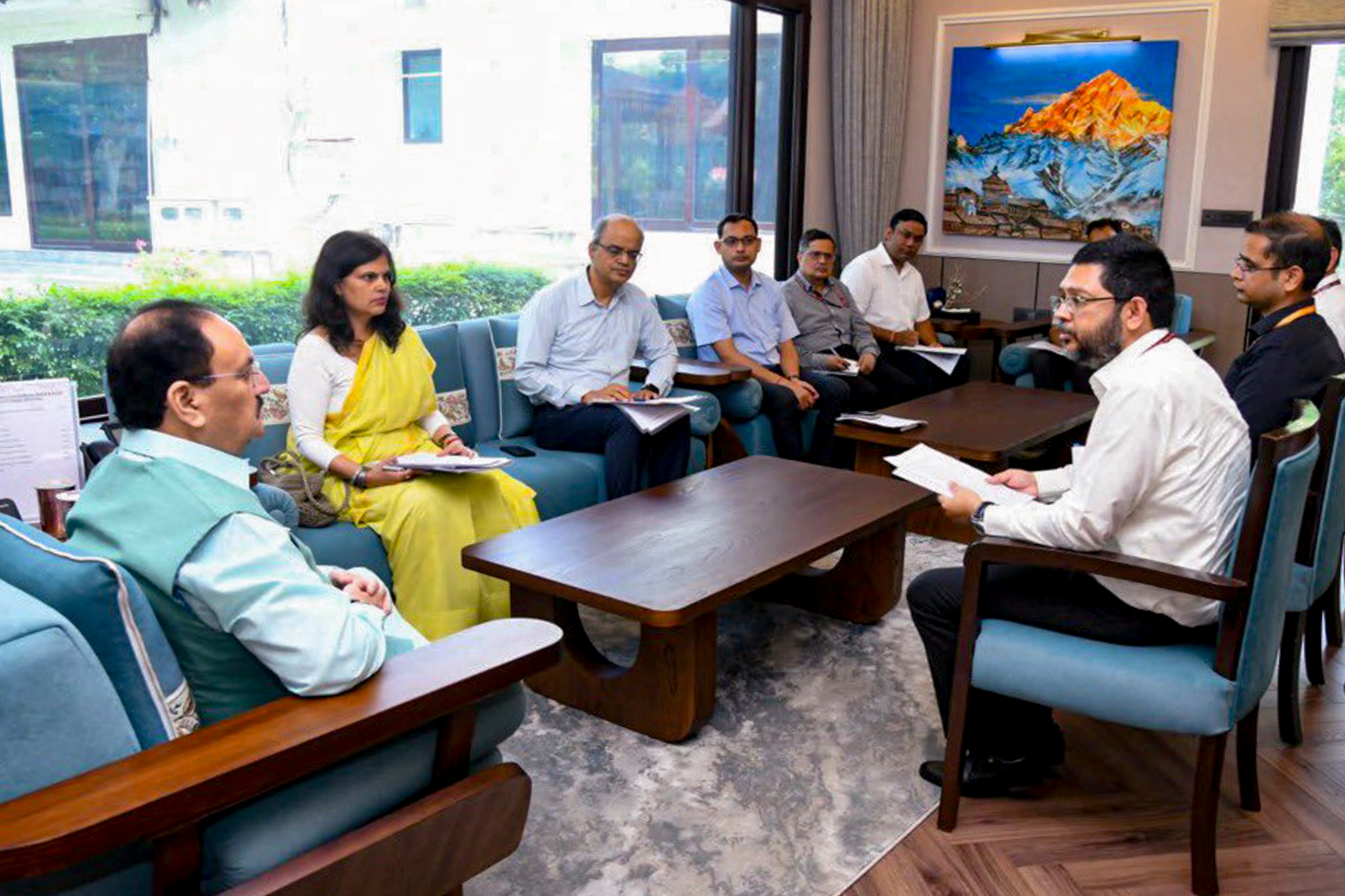 Nadda discusses the H1N1 situation during a meeting as Delhi's confirmed cases reached 1,777 for the year. (@MoHFW_INDIA/X via PTI Photo) Nadda discusses the H1N1 situation during a meeting as Delhi's confirmed cases reached 1,777 for the year. (@MoHFW_INDIA/X via PTI Photo)