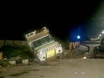 Police said the truck was speeding and the driver fled with the vehicle after the accident.