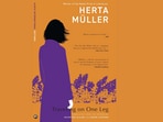 Cover of Herta Müller’s Traveling on One Leg, which explores its protagonist Irene’s struggle with exile, alienation, and belonging as she attempts to build a new identity in West Berlin.