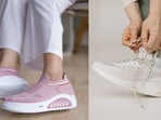 Slip on or lace up? Your holiday plans, daily steps and activities can help decide which pair deserves suitcase space. (canva.com)