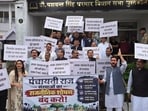 The CM said the Speaker had assured the Opposition that he would give his ruling at 2pm, but when the House resumed, chief minister Sukhvinder Singh Sukhu began speaking and the situation again became tense. (Deepak Sansta/HT) The CM said the Speaker had assured the Opposition that he would give his ruling at 2pm, but when the House resumed, chief minister Sukhvinder Singh Sukhu began speaking and the situation again became tense. (Deepak Sansta/HT)