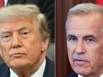 US President Donald Trump and Canadian Prime Minister Mark Carney. (AFP)