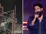 A speaker stand collapsed at the pre-release event of Toxic when Yash was speaking on stage.