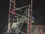 An accident at the Toxic pre-release event in Hyderabad injured four.