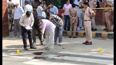 11 personnel deployed round the clock; security tightened 3 days after Vinod Panu was shot dead inside court premises. (HT File)