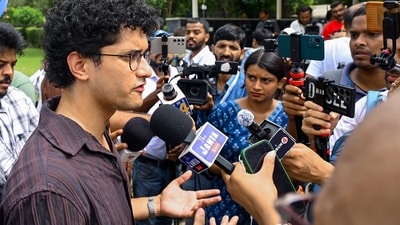 File photo of CJP Spokesperson Saurav Das speaking to media at Supreme Court premises, in New Delhi. (ANI) File photo of CJP Spokesperson Saurav Das speaking to media at Supreme Court premises, in New Delhi. (ANI)