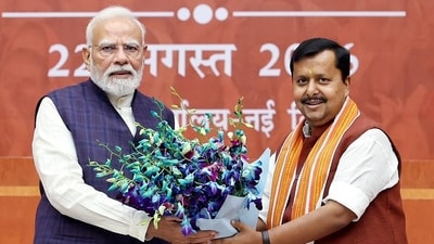 Prime Minister Narendra Modi being feliciated by BJP National President Nitin Nabin during an organisational meeting of the party's newly appointed national office-bearers at the BJP headquarters. (@narendramodi/X) Prime Minister Narendra Modi being feliciated by BJP National President Nitin Nabin during an organisational meeting of the party's newly appointed national office-bearers at the BJP headquarters. (@narendramodi/X)